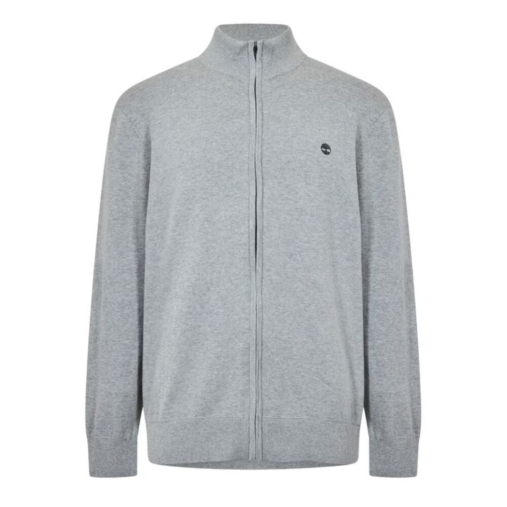 Timberland Mens Full Zip Regular Sweater Top / Medium Grey Heather